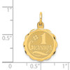 Lex & Lu 14k Yellow Gold #1 Grandpa Disc Charm - 3 - Lex & Lu