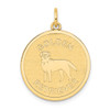 Lex & Lu 14k Yellow Gold Golden Retriever Disc Charm - Lex & Lu