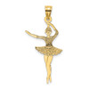 Lex & Lu 14k Yellow Gold Satin Polished Ballerina Charm - Lex & Lu