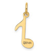 Lex & Lu 14k Yellow Gold Polished Musical Note Charm LAL83713 - 4 - Lex & Lu