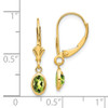 Lex & Lu 14k Yellow Gold 6x4 Oval Bezel August/Peridot Leverback Earrings - 4 - Lex & Lu