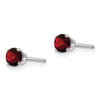 Lex & Lu 14k White Gold 4mm Garnet Stud Earrings - 2 - Lex & Lu