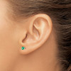 Lex & Lu 14k White Gold 4mm Emerald Stud Earrings - 3 - Lex & Lu
