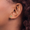 Lex & Lu 14k White Gold 4mm Peridot Stud Earrings - 3 - Lex & Lu