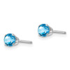 Lex & Lu 14k White Gold 4mm Blue Topaz Stud Earrings - 2 - Lex & Lu