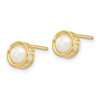 Lex & Lu 14k Yellow Gold 5mm Bezel FW Cultured Pearl Stud Earrings - 2 - Lex & Lu