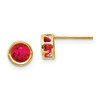 Lex & Lu 14k Yellow Gold 5mm Bezel Ruby Stud Earrings - Lex & Lu