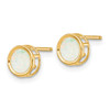 Lex & Lu 14k Yellow Gold 5mm Bezel Opal Stud Earrings - 2 - Lex & Lu