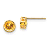 Lex & Lu 14k Yellow Gold 5mm Bezel Citrine Stud Earrings - Lex & Lu