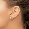 Lex & Lu 14k Yellow Gold 5mm Bezel Blue Topaz Stud Earrings - 3 - Lex & Lu