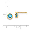 Lex & Lu 14k Yellow Gold 5mm Bezel Blue Topaz Stud Earrings - 4 - Lex & Lu