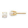 Lex & Lu 14k Yellow Gold 4.5mm Round June/FW Cultured Pearl Post Earrings - Lex & Lu