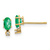 Lex & Lu 14k Yellow Gold Diamond & Emerald Birthstone Earrings LAL83861 - Lex & Lu