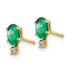 Lex & Lu 14k Yellow Gold Diamond & Emerald Birthstone Earrings LAL83861 - 2 - Lex & Lu