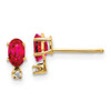 Lex & Lu 14k Yellow Gold Diamond & Ruby Birthstone Earrings LAL83863 - Lex & Lu