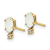 Lex & Lu 14k Yellow Gold Diamond & Opal Birthstone Earrings LAL83866 - 2 - Lex & Lu