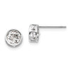 Lex & Lu 14k White Gold 5mm Bezel Topaz Stud Earrings - Lex & Lu