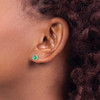 Lex & Lu 14k White Gold 5mm Bezel Emerald Stud Earrings - 3 - Lex & Lu