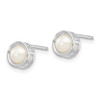 Lex & Lu 14k White Gold 5mm Bezel FW Cultured Pearl Stud Earrings - 2 - Lex & Lu