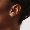 Lex & Lu 14k White Gold 5mm Bezel Ruby Stud Earrings - 3 - Lex & Lu