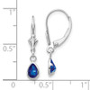 Lex & Lu 14k White Gold 6x4mm Sapphir/September Earrings - 4 - Lex & Lu