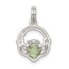 Lex & Lu Sterling Silver Claddagh w/Green CZ Charm - 4 - Lex & Lu