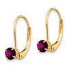 Lex & Lu 14k Yellow Gold 4mm Round June/Rhodolite Leverback Earrings - 2 - Lex & Lu