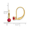 Lex & Lu 14k Yellow Gold 4mm Round July/Ruby Leverback Earrings - 4 - Lex & Lu