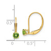 Lex & Lu 14k Yellow Gold 4mm Round August/Peridot Leverback Earrings - 4 - Lex & Lu