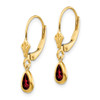 Lex & Lu 14k Yellow Gold 6x4mm Garnet/January Earrings LAL84003 - 2 - Lex & Lu