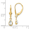 Lex & Lu 14k Yellow Gold 6x4mm April Topaz Earrings - 4 - Lex & Lu