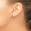 Lex & Lu 14k White Gold Genuine Garnet Diamond Earring - 3 - Lex & Lu