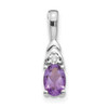 Lex & Lu 14k White Gold Amethyst Diamond Pendant LAL84022 - Lex & Lu