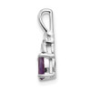 Lex & Lu 14k White Gold Amethyst Diamond Pendant LAL84022 - 2 - Lex & Lu