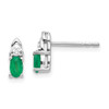 Lex & Lu 14k White Gold Emerald Diamond Earrings LAL84025 - Lex & Lu