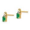 Lex & Lu 14k Yellow Gold Diamond & Emerald Earrings LAL84049 - 2 - Lex & Lu