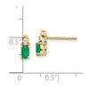Lex & Lu 14k Yellow Gold Diamond & Emerald Earrings LAL84049 - 4 - Lex & Lu