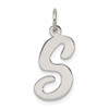 Lex & Lu Sterling Silver Large Script Initial S Charm - Lex & Lu