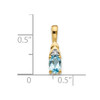 Lex & Lu 14k Yellow Gold Diamond & Blue Topaz Pendant LAL84066 - 3 - Lex & Lu