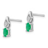 Lex & Lu 14k White Gold Emerald Diamond Earrings LAL84073 - 2 - Lex & Lu