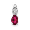 Lex & Lu 14k White Gold Ruby Diamond Pendant LAL84080 - Lex & Lu