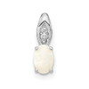 Lex & Lu 14k White Gold Opal Diamond Pendant LAL84088 - Lex & Lu