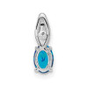 Lex & Lu 14k White Gold Blue Topaz Diamond Pendant LAL84090 - 3 - Lex & Lu