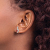 Lex & Lu 14k White Gold Garnet Diamond Earrings LAL84091 - 3 - Lex & Lu