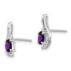 Lex & Lu 14k White Gold Amethyst Diamond Earrings LAL84092 - 2 - Lex & Lu