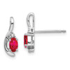 Lex & Lu 14k White Gold Ruby Diamond Earrings LAL84099 - Lex & Lu
