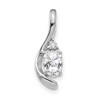 Lex & Lu 14k White Gold Topaz Diamond Pendant LAL84101 - Lex & Lu