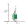 Lex & Lu 14k White Gold Emerald Diamond Pendant LAL84102 - 3 - Lex & Lu