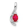 Lex & Lu 14k White Gold Ruby Diamond Pendant LAL84104 - Lex & Lu