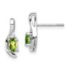 Lex & Lu 14k White Gold Peridot Diamond Earrings LAL84105 - Lex & Lu